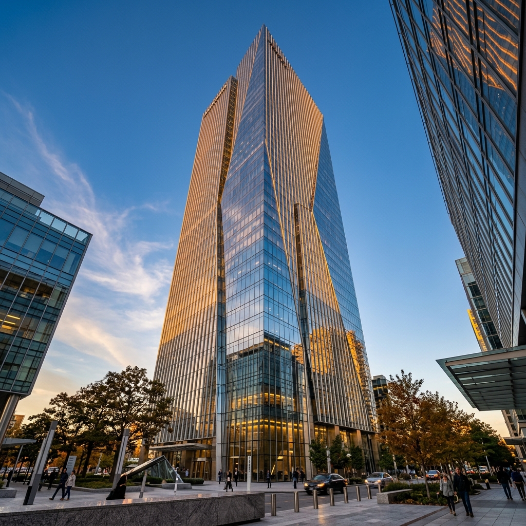 Finished Corporate Glass Skyscraper